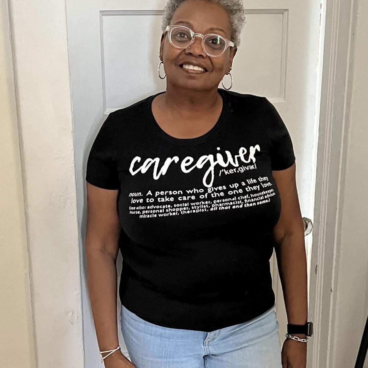 Caregiver Definition Short-Sleeve Women's Cut Tee Black