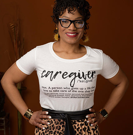 Caregiver Definition Short-Sleeve Women's Cut Tee White