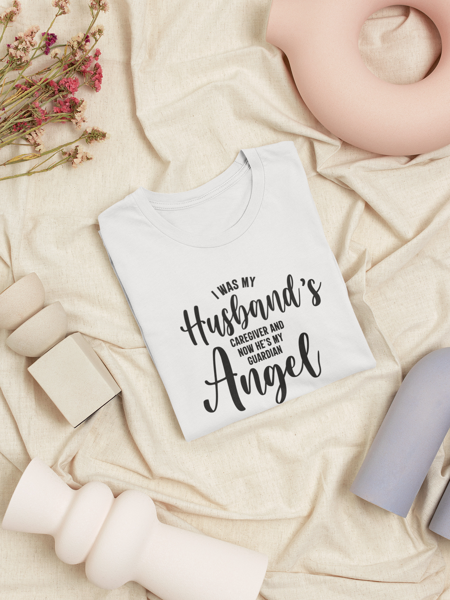 I was my Husband's Caregiver Unisex Tee White